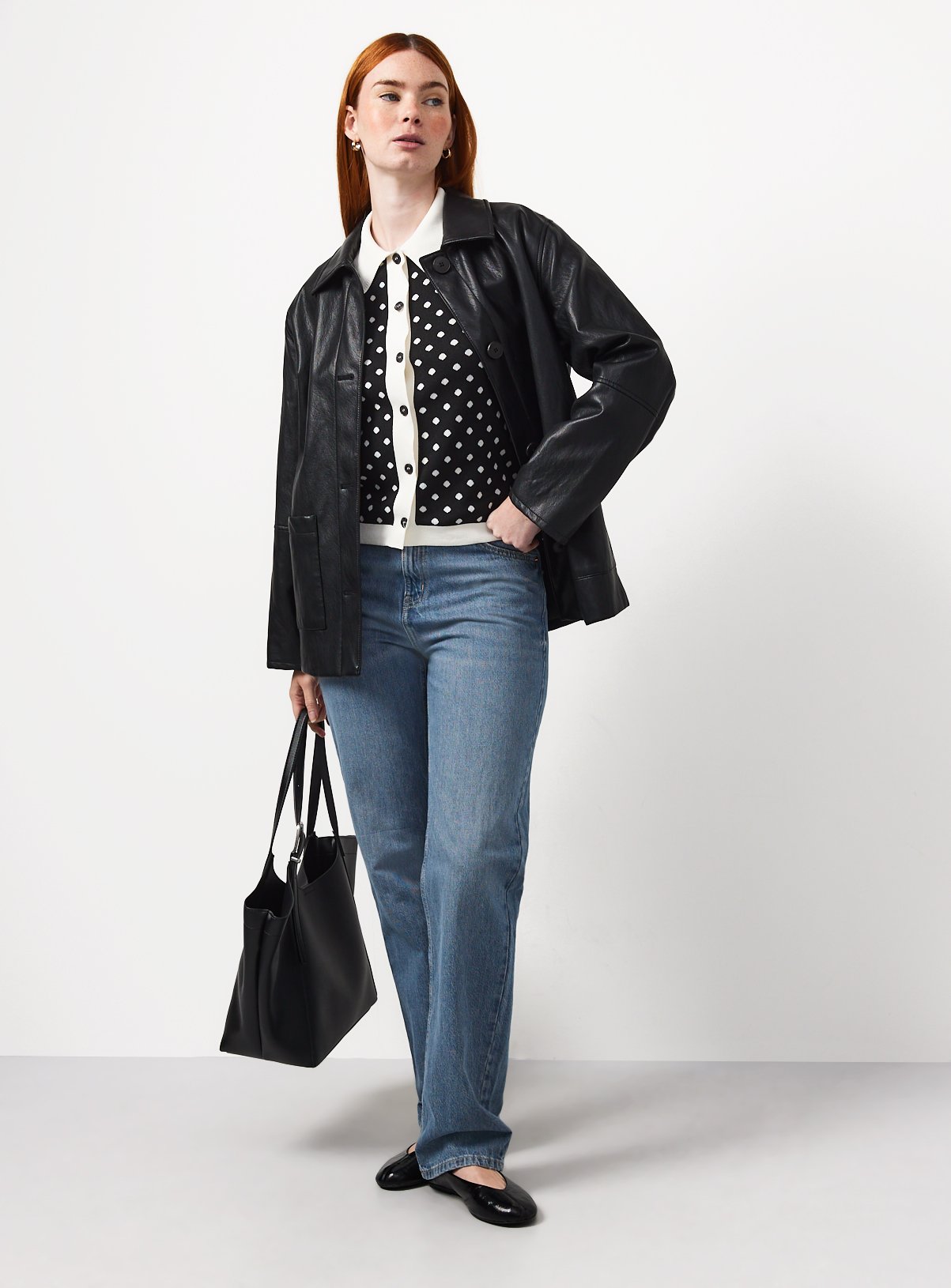 Spot Collared Cardigan XL - Image 2 thumbnail